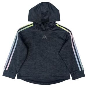Adidas Sport Girls 2T Black Rainbow Active Pullover Hoodie Sweatshirt Top 2T